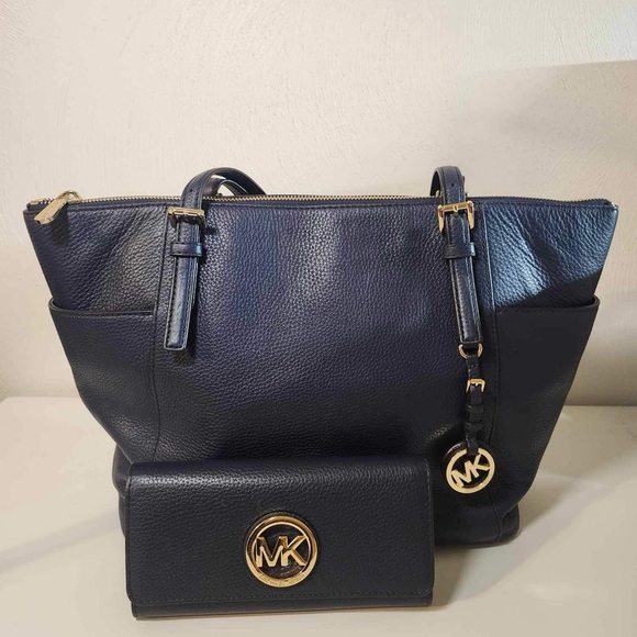 Michael Kors Handbags - Michael Kors Pebbled Leather Tote and Wallet